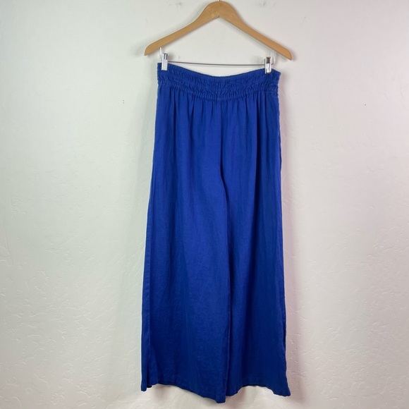 Anthropologie The Somerset Pull-On Pants: Linen Edition in Cobalt Blue Size MT - Picture 2 of 16